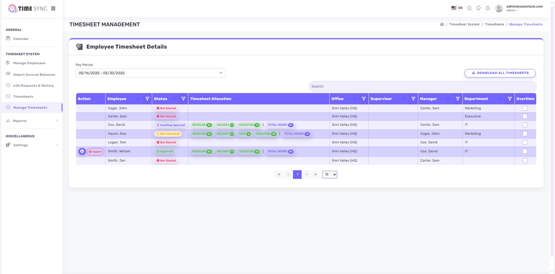 timesheet management
